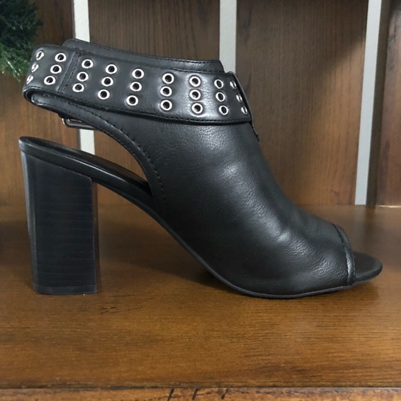 Tommy Hilfiger Slingback Peep Toe Bootie Chunky 3.5” Heel BLACK Size 7 - Picture 8 of 15